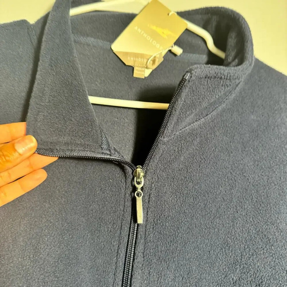 Anthology Unisex Navy Full Zip Fleece Jacket Sweater Sz 16/18 - Picture 14 of 14